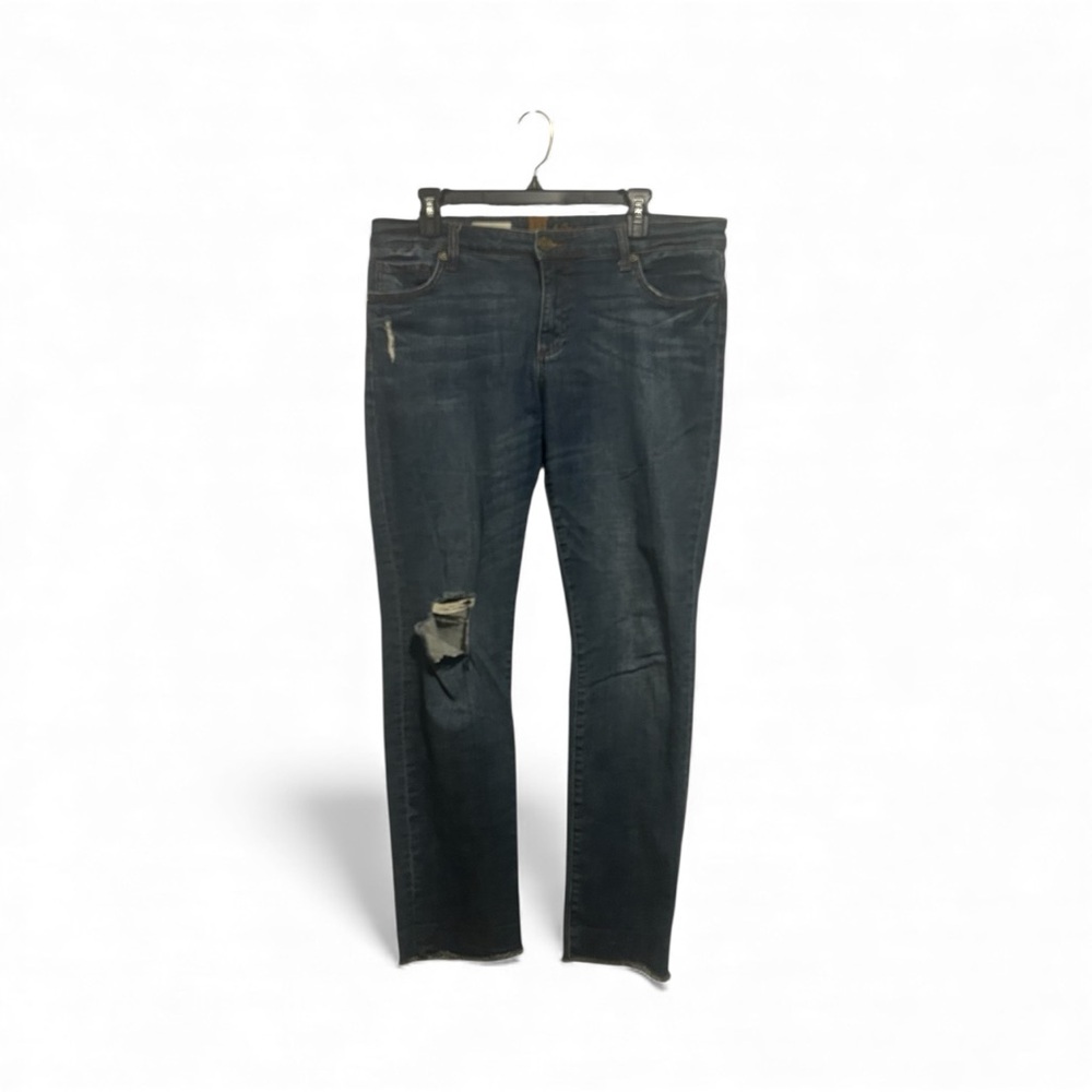 Kut from the Kloth Dark Blue Distressed Skinny Jeans